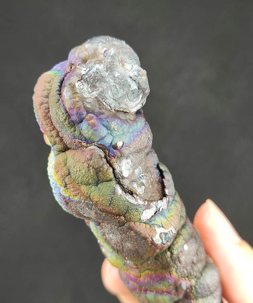 | Goethite Pillar(12.7cm) | Top premium rare Iridescent Goethite, Turgite, Hematite, Iridescent | COLOUR: Pink, Purple, Green, Orange | 100% natural color |