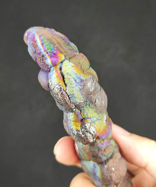 | Goethite Pillar(12.7cm) | Top premium rare Iridescent Goethite, Turgite, Hematite, Iridescent | COLOUR: Pink, Purple, Green, Orange | 100% natural color |