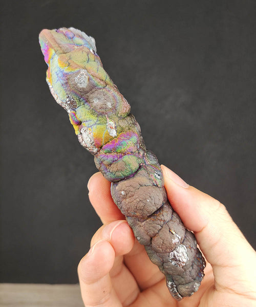 | Goethite Pillar(12.7cm) | Top premium rare Iridescent Goethite, Turgite, Hematite, Iridescent | COLOUR: Pink, Purple, Green, Orange | 100% natural color |