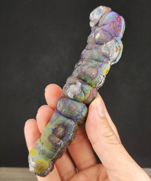 | Goethite Pillar(12.7cm) | Top premium rare Iridescent Goethite, Turgite, Hematite, Iridescent | COLOUR: Pink, Purple, Green, Orange | 100% natural color |