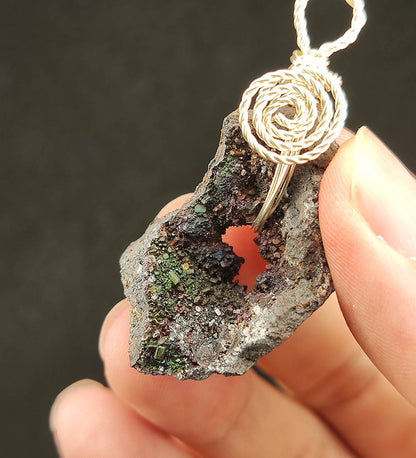 Aged Buddha Pillar Leklai Pendant | Pink, Orange & Silver | Harmony & Protection | Living Stone Core | Malaysia Natural Leklai
