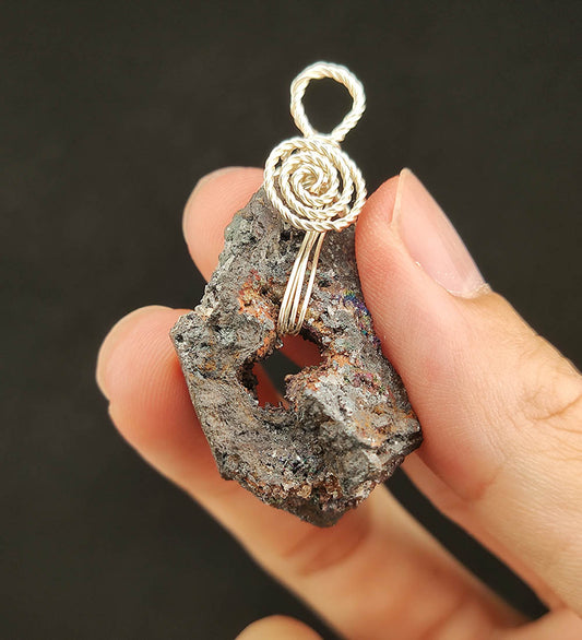 Aged Buddha Pillar Leklai Pendant | Pink, Orange & Silver | Harmony & Protection | Living Stone Core | Malaysia Natural Leklai