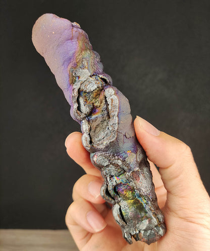 Aged Buddha Pillar Leklai | Bronze, Brown & Vibrant Purple | Grounding Strength & Wisdom Manifestation | Malaysia Natural Leklai