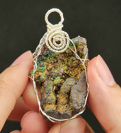 "Top Grade Rare" Gold Calcite Pendant | Shimmering Diamond Series x Gold x Green | Energy Peak Core | Ultimate Wealth & Career Growth | Natural Malaysian Leklai