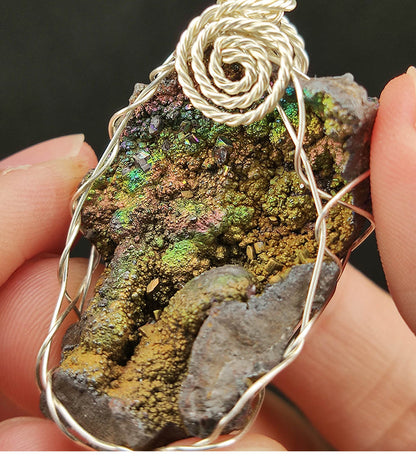 "Top Grade Rare" Gold Calcite Pendant | Shimmering Diamond Series x Gold x Green | Energy Peak Core | Ultimate Wealth & Career Growth | Natural Malaysian Leklai