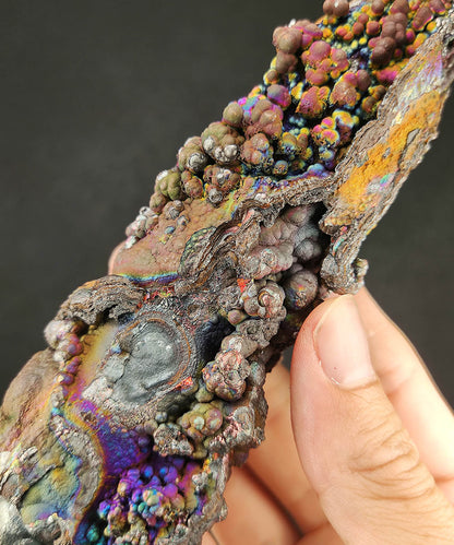 Collector Grade 13.5cm Malaysia Natural Leklai Pillar | Full Dimension Manifestation | Aged Purple, Blue, Pink, Silver & Green Shell | Supreme Energy Anchor