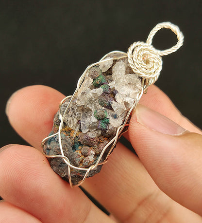 "Top-Grade Rare" Crystal Teeth Sparkle Pendant | Gold, Pink &amp; Green Core | Protection, Wealth Magnet &amp; Aura Detox | Malaysia Natural Leklai