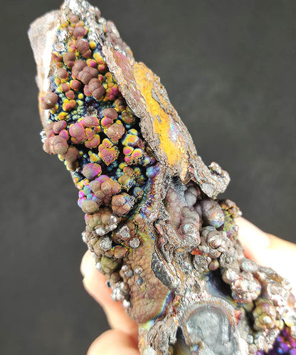 Collector Grade 13.5cm Malaysia Natural Leklai Pillar | Full Dimension Manifestation | Aged Purple, Blue, Pink, Silver & Green Shell | Supreme Energy Anchor