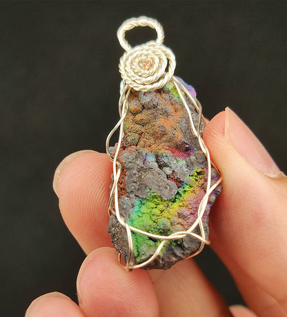 "Top-Grade Rare" Crystal Teeth Sparkle Pendant | Gold, Pink &amp; Green Core | Protection, Wealth Magnet &amp; Aura Detox | Malaysia Natural Leklai