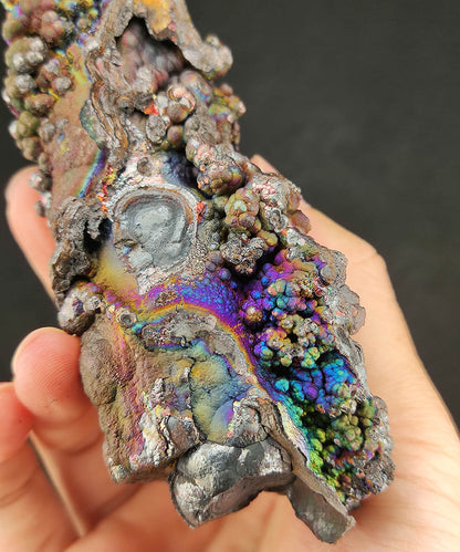 Collector Grade 13.5cm Malaysia Natural Leklai Pillar | Full Dimension Manifestation | Aged Purple, Blue, Pink, Silver & Green Shell | Supreme Energy Anchor