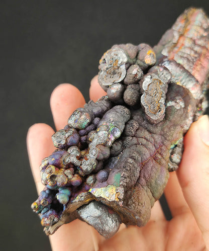 Collector Grade 13.5cm Malaysia Natural Leklai Pillar | Full Dimension Manifestation | Aged Purple, Blue, Pink, Silver & Green Shell | Supreme Energy Anchor