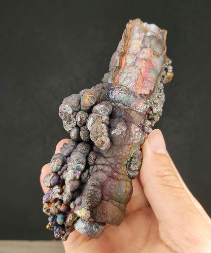 Collector Grade 13.5cm Malaysia Natural Leklai Pillar | Full Dimension Manifestation | Aged Purple, Blue, Pink, Silver & Green Shell | Supreme Energy Anchor