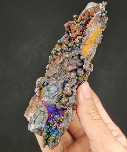 Collector Grade 13.5cm Malaysia Natural Leklai Pillar | Full Dimension Manifestation | Aged Purple, Blue, Pink, Silver & Green Shell | Supreme Energy Anchor