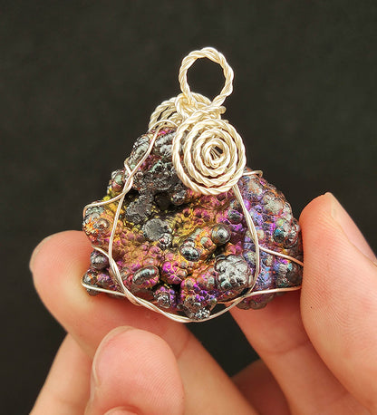 Top Grade "4-Color Synergy" Giant Buddha Bead Triangle Pendant | Blue x Purple x Gold x Pink | Geometric Stability | Elite Core Material | Mentors, Emotions & Abundance | Natural Malaysian Leklai | Convertible to Keychain