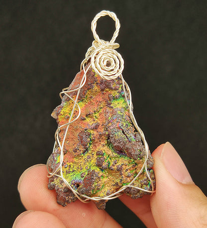 | Goethite Pendant Copper Wire Wrapped Gemstone Pendant | COLOUR: Gold, Purple, Green | 100% natural color |