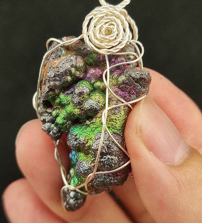 Top Grade "4-Color Synergy" Bodhi Bead Sculpted Pendant | Green x Silver x Pink x Gold | Peak Color Burst Core Material | Career, Mentors & Abundance | Natural Malaysian Leklai | Convertible to Keychain