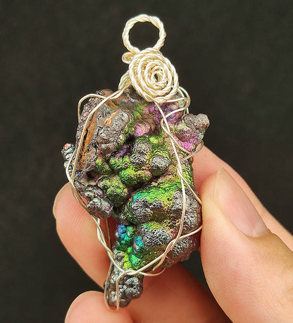 Top Grade "4-Color Synergy" Bodhi Bead Sculpted Pendant | Green x Silver x Pink x Gold | Peak Color Burst Core Material | Career, Mentors & Abundance | Natural Malaysian Leklai | Convertible to Keychain