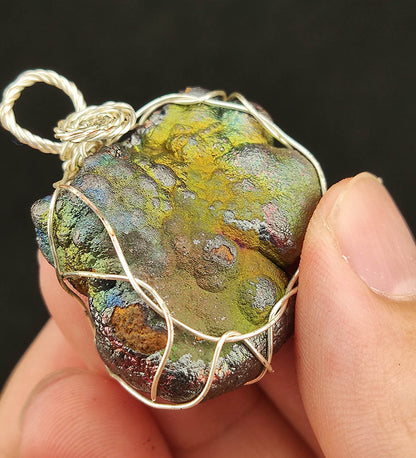 Top Grade "HARUKA Giant Buddha Bead" Original Stone Pendant | Green x Silver x Blue | Elite Core Material | Career Vitality & Clarity Shield | Natural Malaysian Leklai | Convertible to Keychain