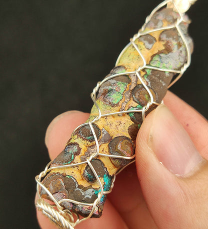 "Rare Golden Twin Pillars" Pendant | Gold x Green x Silver | Elite Core Material | Powerful Wealth & Career Manifestation | Ultimate Protection | Natural Malaysian Leklai