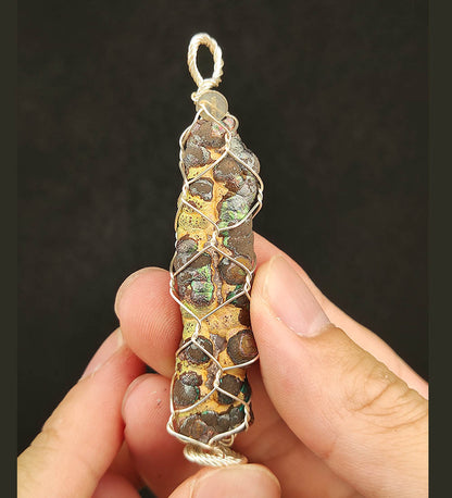 "Rare Golden Twin Pillars" Pendant | Gold x Green x Silver | Elite Core Material | Powerful Wealth & Career Manifestation | Ultimate Protection | Natural Malaysian Leklai