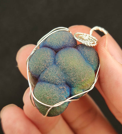 Top Grade "HARUKA Giant Buddha Bead" Original Stone Pendant | Blue x Green x Silver | Elite Core Material | Career Vitality & Clarity Shield | Natural Malaysian Leklai | Convertible to Keychain