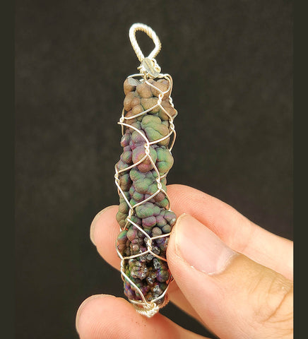 | Goethite Pillar(5cm) | Goethite Pendant Copper Wire Wrapped Gemstone Pendant | COLOUR: Purple, Green| 100% natural color |