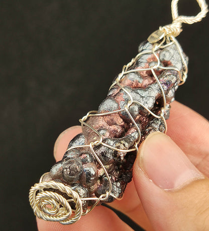"Pillar Series" Moon Shape Specimen | Pink x Silver | Elite Old Core Material | Gentle Rapport & Strong Protection | Natural Malaysian Leklai | Includes HARUKA Silver Plate