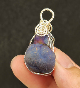 | Goethite Pendant Copper Wire Wrapped Gemstone Pendant | COLOUR: Blue, Purple | 100% natural color |