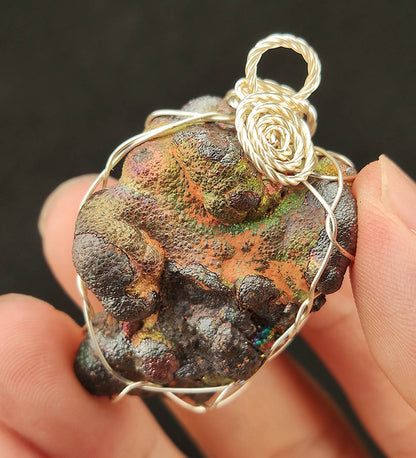 | Goethite Pendant Copper Wire Wrapped Gemstone Pendant | COLOUR: Gold, Pink, Orange | 100% natural color |