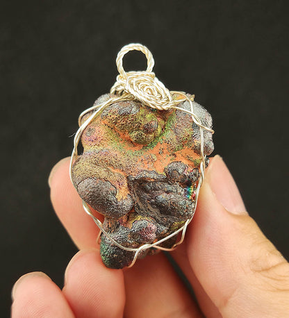 | Goethite Pendant Copper Wire Wrapped Gemstone Pendant | COLOUR: Gold, Pink, Orange | 100% natural color |
