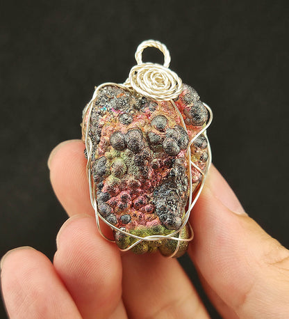 | Goethite Pendant Copper Wire Wrapped Gemstone Pendant | COLOUR: Gold, Pink, Orange | 100% natural color |