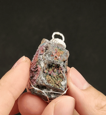 "Top-Grade Rare" Rainbow Mountain Calcite Pendant | Sparkle Series x Orange Crystal Symbiosis | Status, Wealth & Health Anchor | Malaysia Natural Leklai