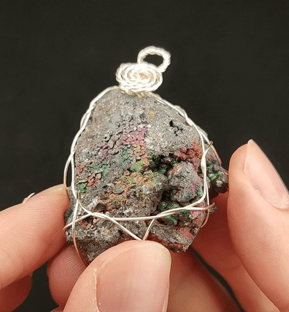 "Superior" Rainbow Calcite Sparkle Pendant | Black, Green, Purple & Gold | Ultimate Protection, Career & Emotional Balance | Malaysia Natural Leklai