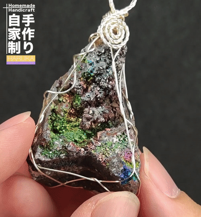 Sparkling Rainbow Leklai Pendant | Diamond Series | 7x3cm Large Size | Ultimate Luck & Aura Enhancement | Universal Heart Malaysian Energy Stone