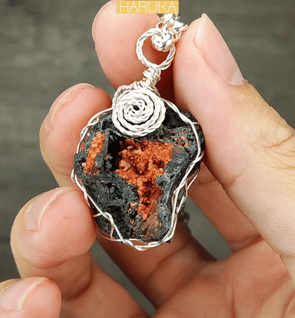 Orange Crystal Leklai Pendant | Full Crystalline Teeth - Synergy of Vitality and Strength