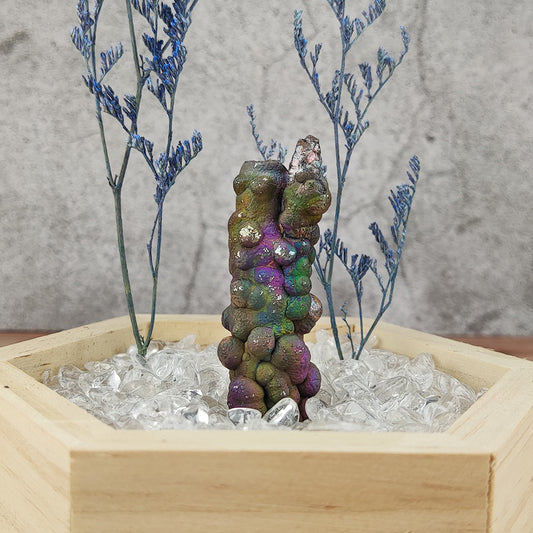 | Goethite Pillar(5.8cm) | Top premium rare Iridescent Goethite, Turgite, Hematite, Iridescent | COLOUR:purple, green,glod | 100% natural color |
