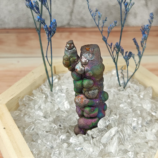 | Goethite Pillar(5.8cm) | Top premium rare Iridescent Goethite, Turgite, Hematite, Iridescent | COLOUR:purple, green,glod | 100% natural color |